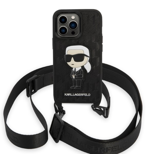 Etui Karl Lagerfeld iPhone 14 Pro 6,1" czarny/black hardcase Monogram Ikonik Patch