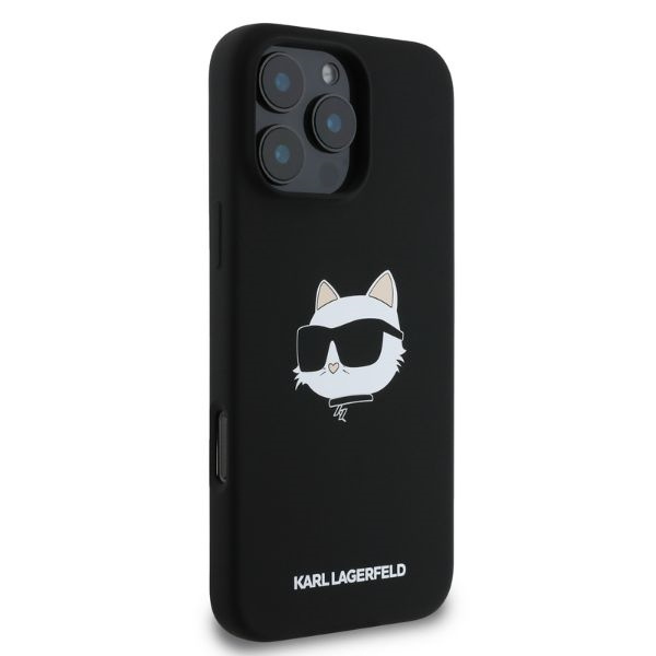 Etui Karl Lagerfeld iPhone 16 Pro Max czarny/black HC MagSafe Sil Choupette Head Print