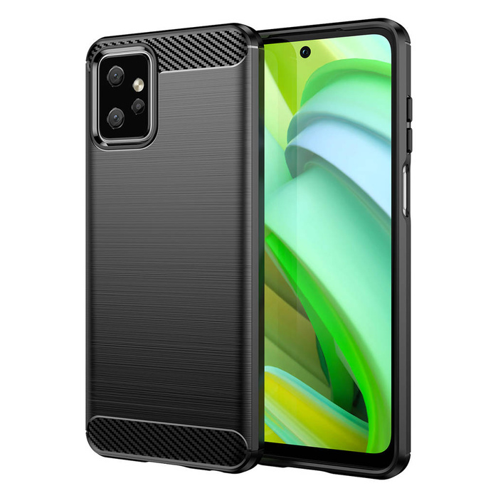 Etui Carbon Case etui do Motorola Moto G Power 2023 elastyczny silikonowy karbonowy pokrowiec czarne Case