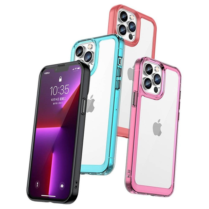 Outer Space Case etui do iPhone 12 Pro sztywny pokrowiec z żelową ramką różowy