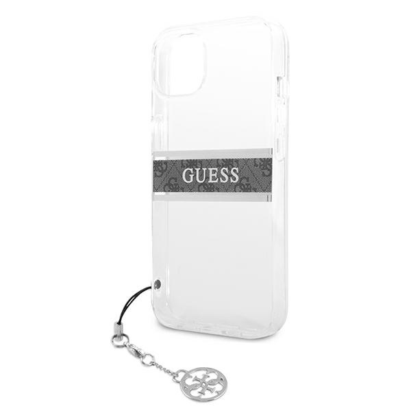 Etui GUESS Apple iPhone 13 Mini 4G Grey Strap Charm Bezbarwny Hardcase