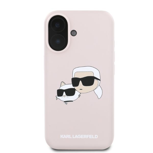 Etui Karl Lagerfeld iPhone 16 różowy/pink HC MagSafe Sil Double Heads Print