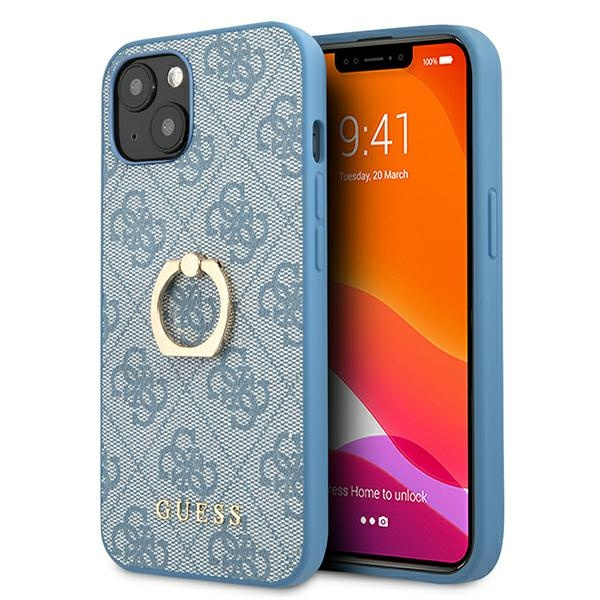 Etui GUESS Apple iPhone 13 Mini 4G With Ring Stand Niebieski Hardcase