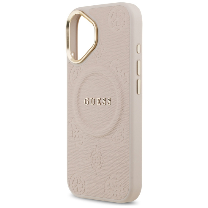 Etui Guess Peony Hot Stamp MagSafe do    iPhone 17 różowy