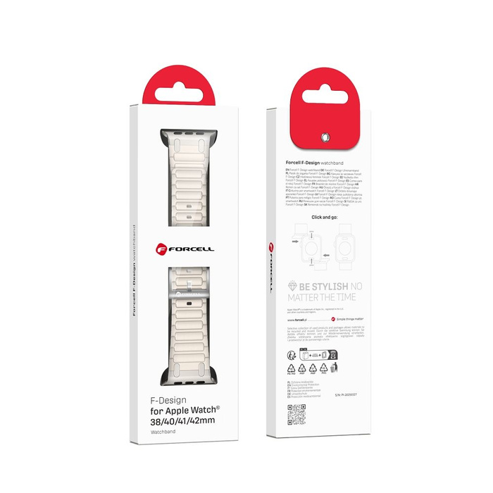 Pasek do Apple Watch Forcell F-Design FA06 dziurki silikon 38 / 40 / 41 mm biały