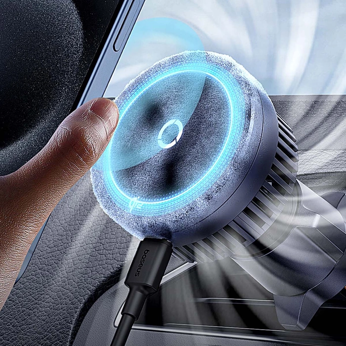 Samochodowy uchwyt  Baseus MagPro z ładowarką indukcyjną  15W Qi2.0 (czarny)