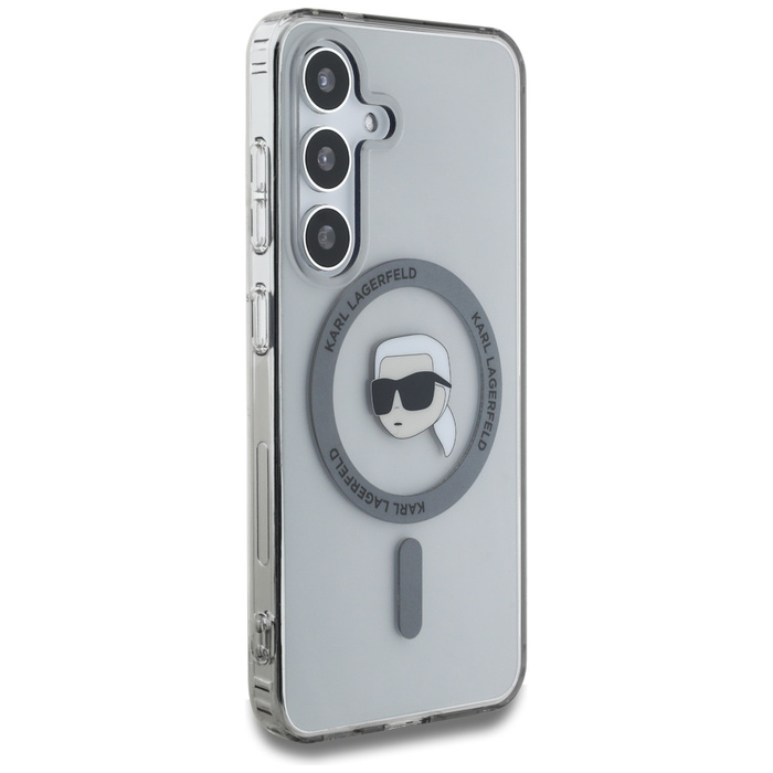 Etui Karl Lagerfeld Button Karl Head      Printed Logo MagSafe do Samsung Galaxy S25 czarny