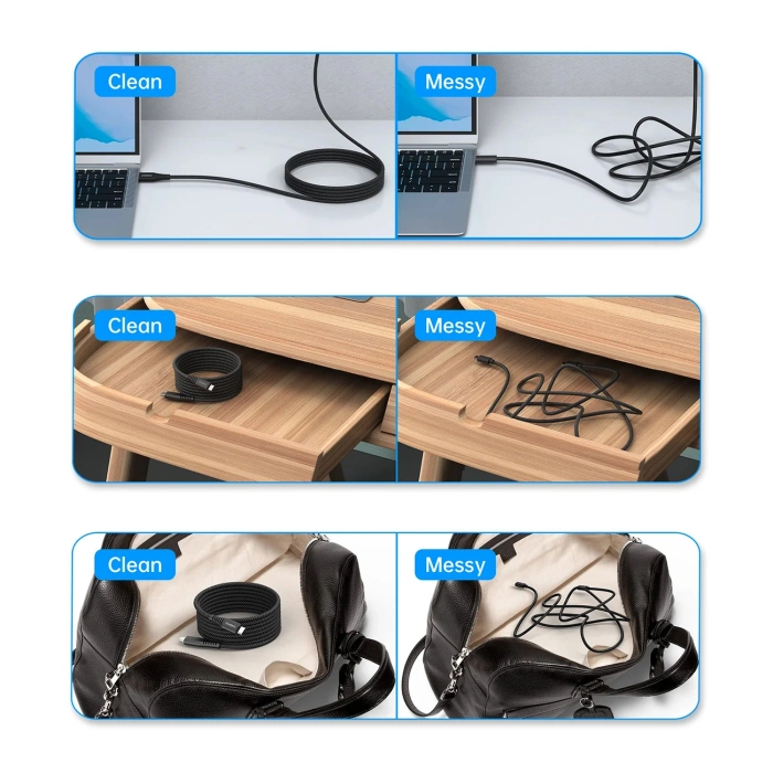 Kabel Choetech XCC-1051 magnetyczny USB-C / USB-C PD 3.1 240W 1.8m - czarny