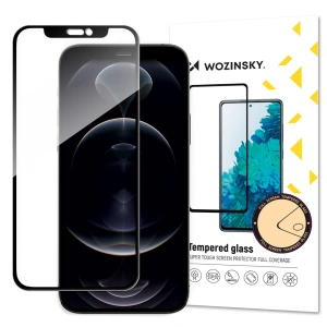 Wozinsky super wytrzymałe szkło hartowane Full Glue na cały ekran z ramką Case Friendly iPhone 16e / 14 / 13 Pro / iPhone 13 czarny
