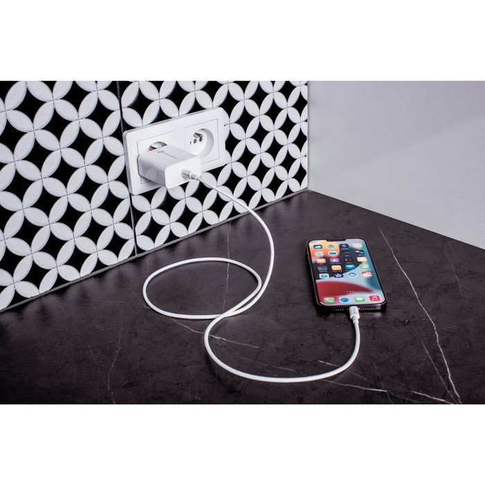 Ładowarka sieciowa do telefonu Forcell F-Energy USB C QC4.0 PD 3A 20W + kabel USB C do Lightning TFK-TC-20WPD biała