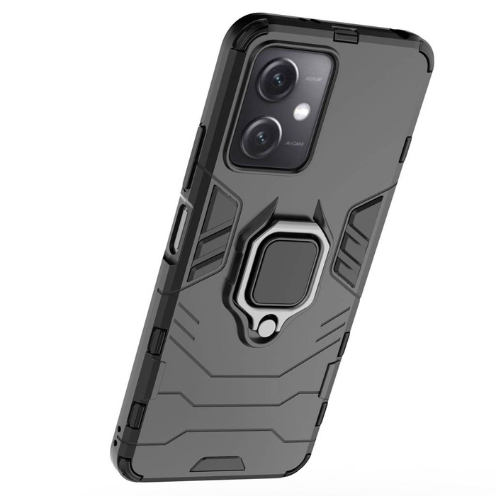 Etui Ring Armor etui do Xiaomi Redmi Note 12 5G / Poco X5 5G pancerny pokrowiec uchwyt magnetyczny ring czarne Case