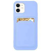 Card Case silikonowe etui portfel z kieszonką na kartę dokumenty do Samsung Galaxy A42 5G fioletowy