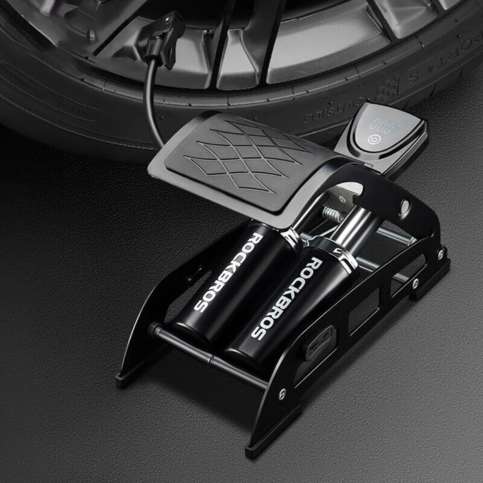 Pompka nożna Rockbros 42430001001 z wyświetlaczem - czarna