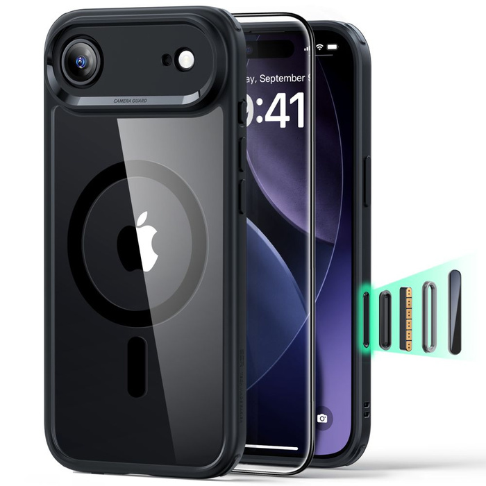 ESR CLASSIC HYBRID MAGSAFE & TEMPERED GLASS IPHONE 17 AIR CLEAR/BLACK