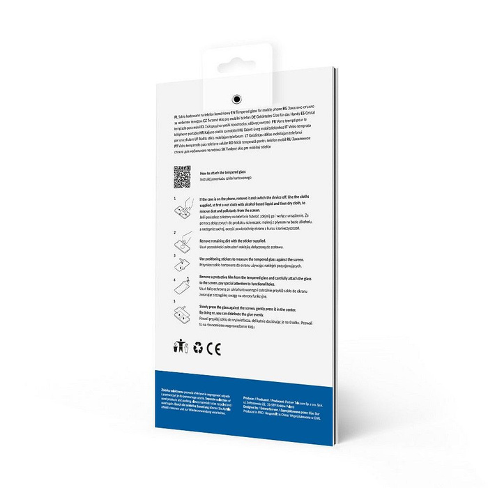 Szkło hartowane do iPhone 13 / 13 PRO / 14 / 16e (SE 4 2025) (full glue) Blue Star 5D czarne