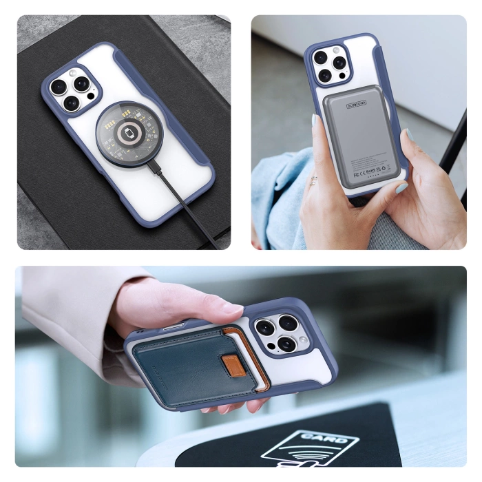 Etui Dux Ducis Skin X Pro na iPhone 16 Pro z MagSafe i klapką - niebieskie