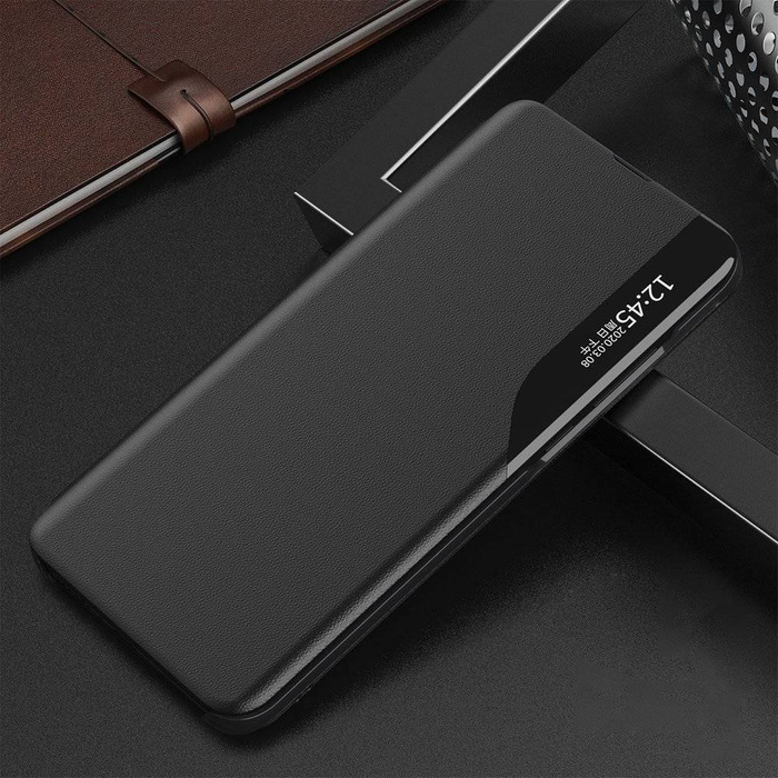 Eco Leather View Case elegancki futerał etui z klapką i funkcją podstawki Samsung Galaxy A72 4G czarny