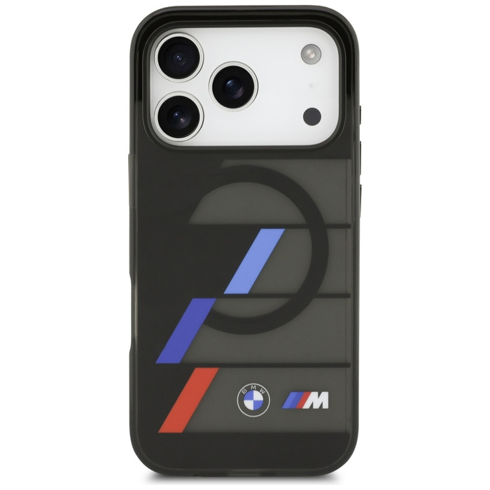 Etui BMW M IML Metal Buttons Tricolor    Lines MagSafe do iPhone 17 Pro czarny