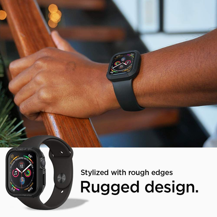 Etui SPIGEN Rugged Armor Apple Watch 8 6 5 4 SE 2022 44mm Czarne