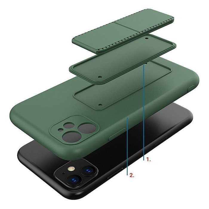 Wozinsky Kickstand Case silikonowe etui z podstawką etui Xiaomi Redmi 10X 4G / Xiaomi Redmi Note 9 niebieskie