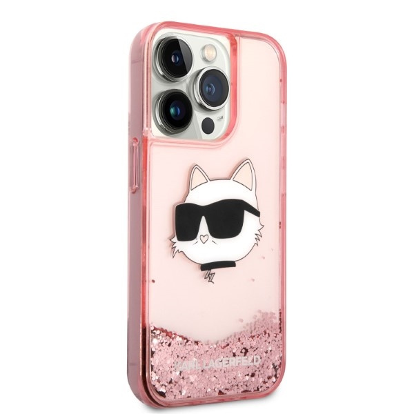 Etui Karl Lagerfeld Klhcp14llnchcp Iphone 14 Pro 6,1" Różowy/pink Hardcase Glitter Choupette Head Case