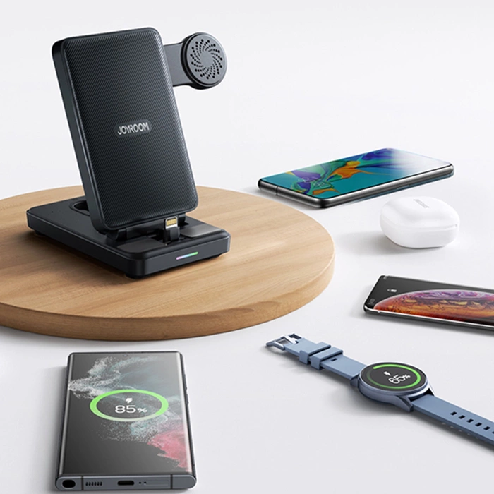Stacja ładująca 4w1 Joyroom JR-WQS01 Samsung Galaxy USB-C składana - czarna