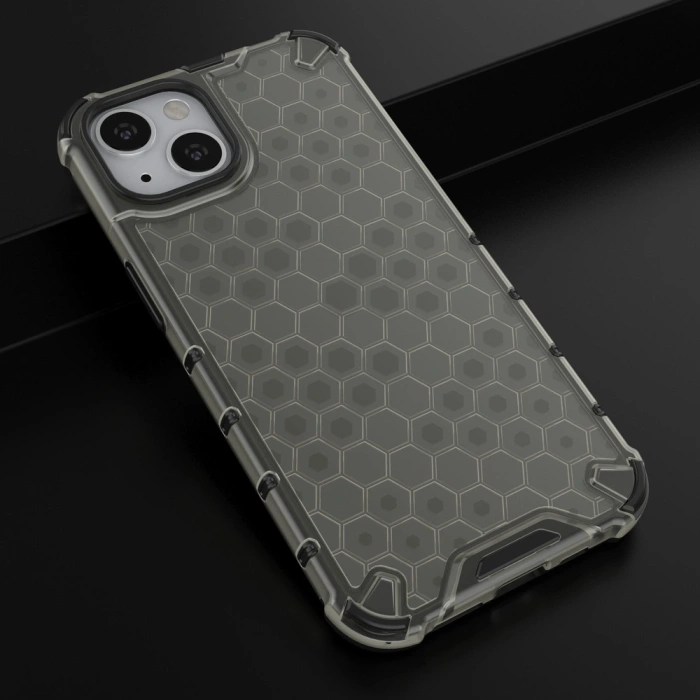 Honeycomb etui pancerny pokrowiec z żelową ramką iPhone 13 czarny