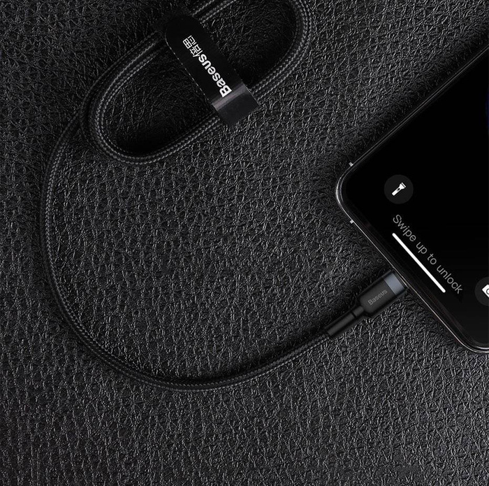 Kabel Baseus Cafule Lightning - USB-C 18W QC3.0 1m czarny-szary