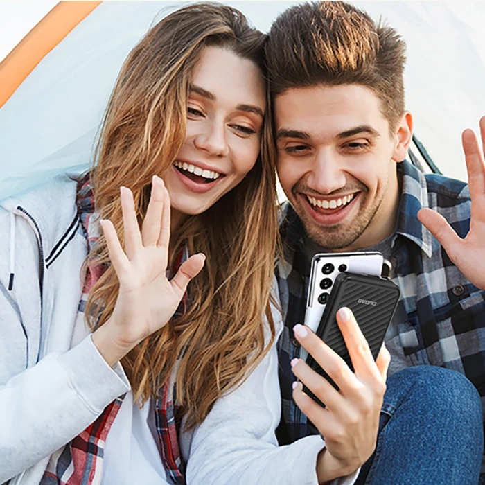 Powerbank Dudao K11 10000mAh z wbudowanymi kablami - czarny