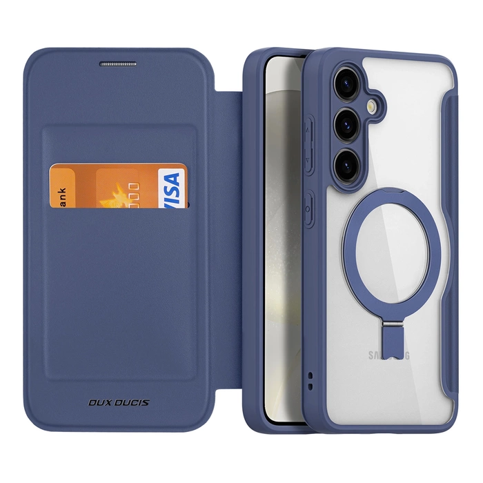 Etui Dux Ducis Skin X Pro z magnetycznym ringiem / podstawką do Samsung S24 Plus - niebieskie