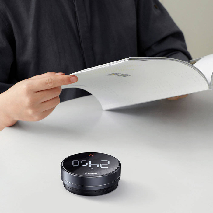 [PO ZWROCIE] Baseus Heyo Pro obrotowy minutnik czasomierz elektroniczny timer szary (FMDS000013)