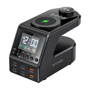 Budzik z ładowarką Blitzwolf BW-FW10 2xUSB-A, 4xUSB-C, 240W