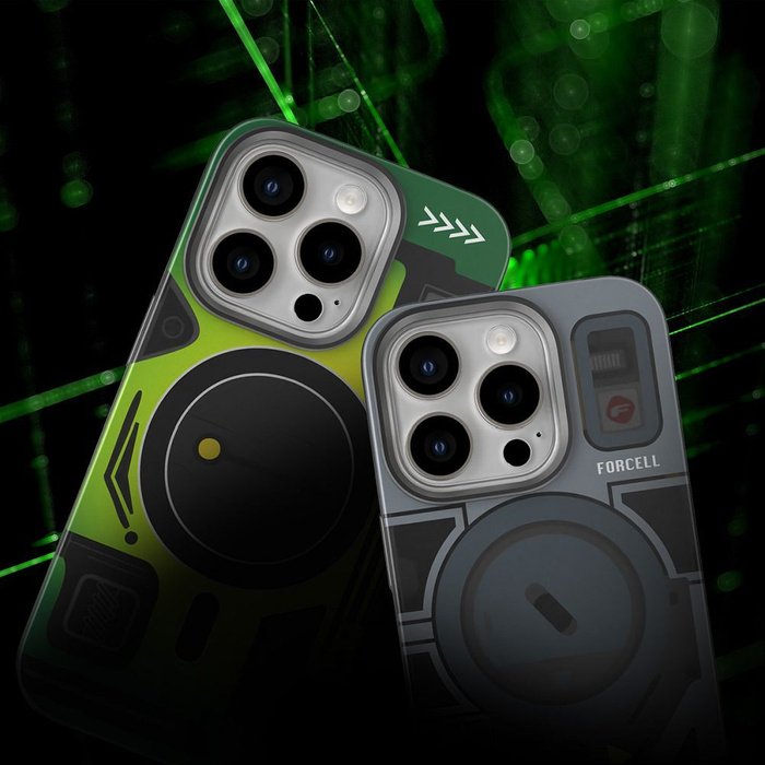 Etui na iPhone 16 PRO Forcell F-Protect Levels Dual Layer 4D technology zgodny z MagSafe Military Drop-Test cyber green