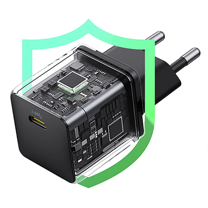 Ładowarka sieciowa Baseus Palm 1C 20W (z kablem Baseus Mini White USB-C 60W (20V/3A) 1m) - czarna