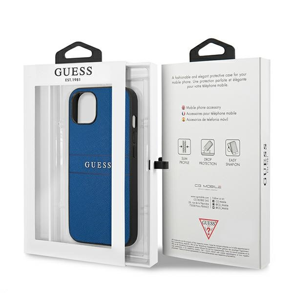 Etui GUESS Apple iPhone 13 Mini Saffiano Strap Niebieski Case