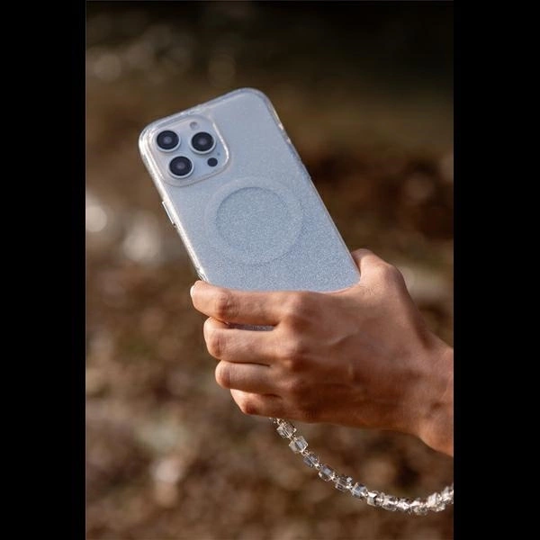 UNIQ etui Coehl Lumino iPhone 16 6.1" Magnetic Charging srebrny/sparkling silver