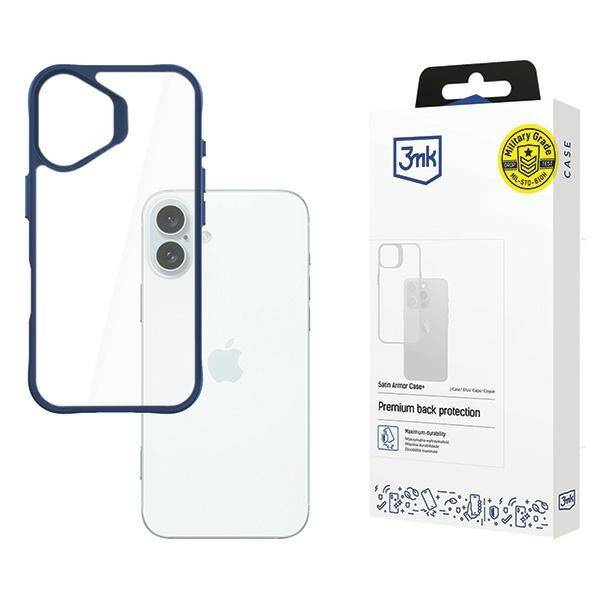 Etui 3MK SatinArmor+ Case iPhone 16 Plus 6.7" niebieski/blue Military Grade