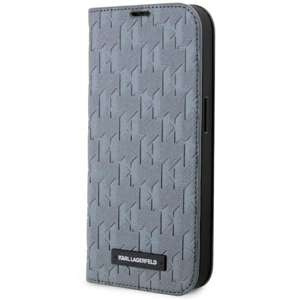 Etui Karl Lagerfeld KLBKP14LSAKLHPG iPhone 14 Pro 6.1" bookcase srebrny/silver Saffiano Monogram Case