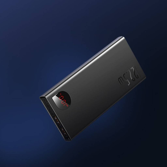 Baseus Adaman Metal powerbank z szybkim ładowaniem 10000mAh 22.5W (Overseas Edition 2021) z Kablem USB-A - USB-C 0.3m Czarny