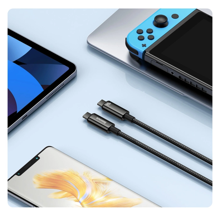 Kabel Baseus CAWJ040101 USB-C - USB-C 240W 480Mb/s 2m - czarno-szary