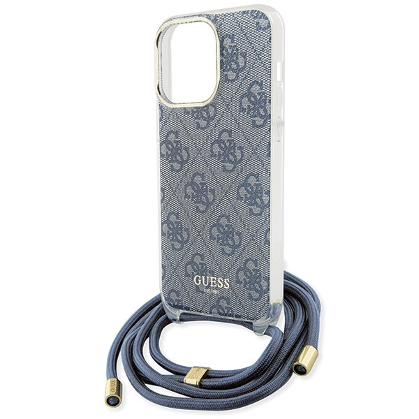 Etui Guess GUHCP15LHC4SEB iPhone 15 Pro 6.1" niebieski/blue hardcase Crossbody Cord 4G Print Case