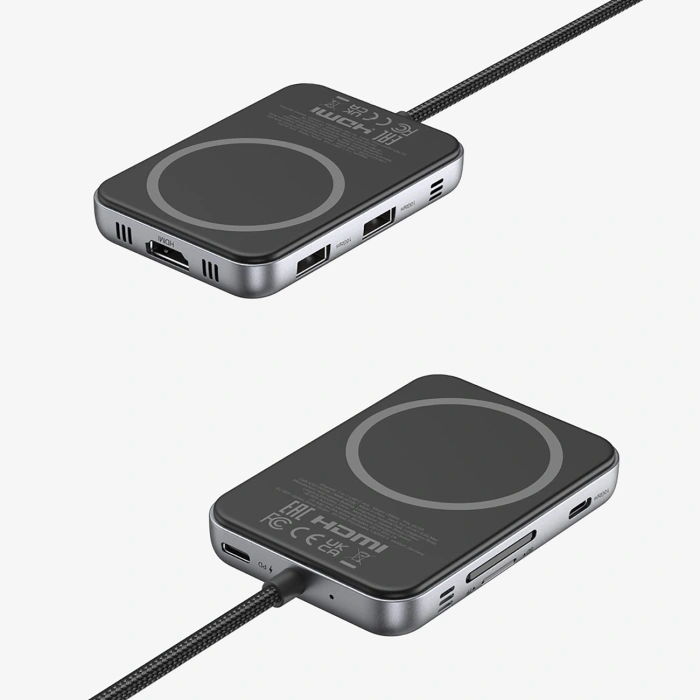 Hub Ugreen USB-C 7w1 HDMI USB-C USB-A SD/TF - szary