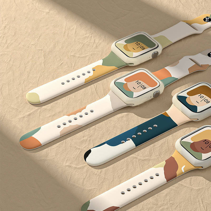 Strap Moro opaska do Apple Watch 7 / 6 / SE / 5 / 4 / 3 / 2 (45mm / 44mm / 42mm) silikonowy pasek bransoletka do zegarka wzór 6