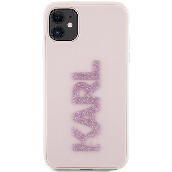 Etui Karl Lagerfeld Klhcn613dmbkcp iPhone 11 / Xr 6.1" Różowy/pink Hardcase 3d Rubber Glitter Logo Case