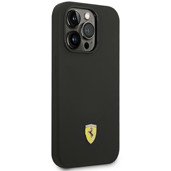 Etui Ferrari iPhone 14 Pro 6,1" czarny/black hardcase Silicone Metal Logo