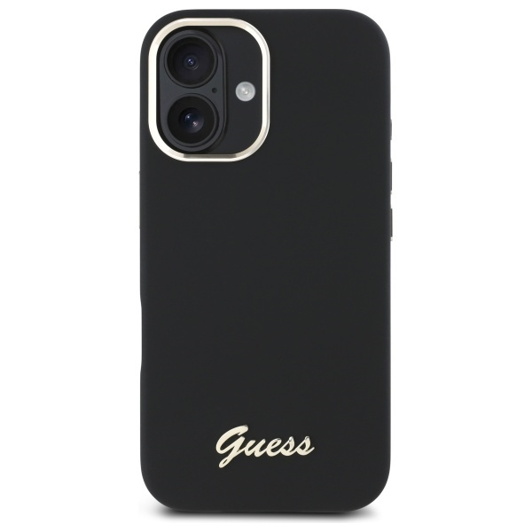 Guess GUHCP16MSMBSLK iPhone 16 Plus 6.7" czarny/black hardcase Silicone Script Metal Logo & Frame