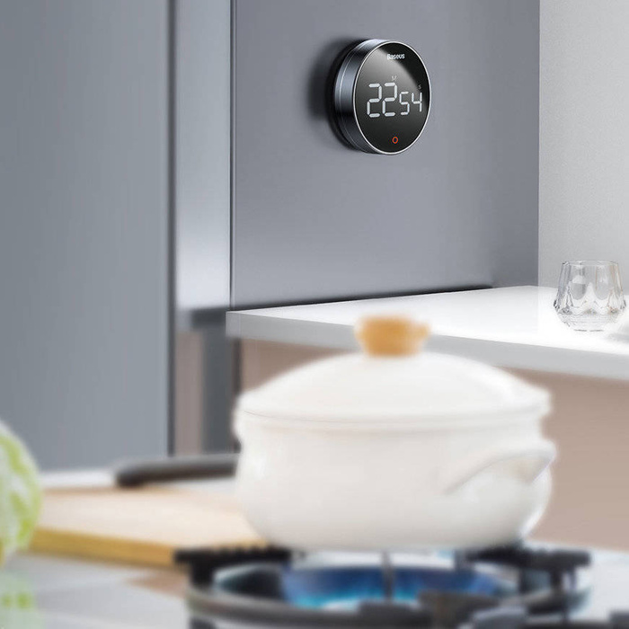 Baseus Heyo Pro obrotowy minutnik czasomierz elektroniczny timer szary (FMDS000013)