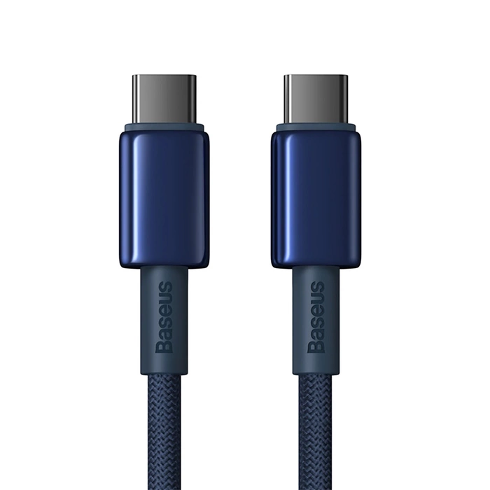 Kabel Baseus Tungsten Gold USB-C / USB-C 100W 1m - granatowy