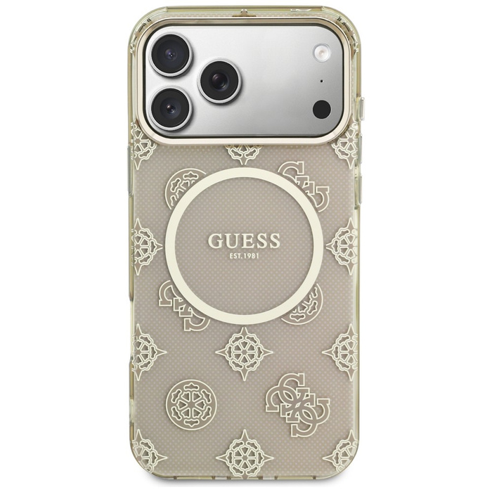 Etui Guess IML Peony Dot MagSafe do      iPhone 17 Pro Max beżowy
