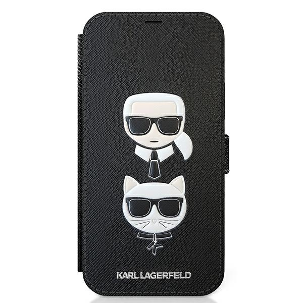 Etui KARL LAGERFELD Apple iPhone 12 Mini Book Saffiano Karl & Choupette Czarny Case